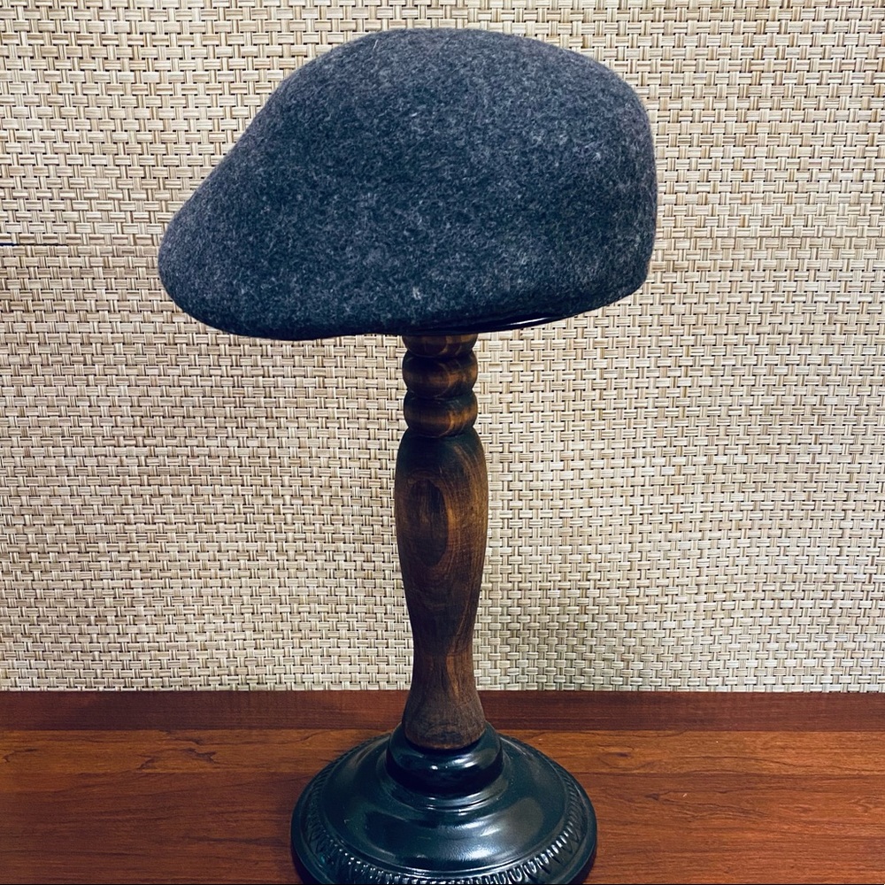 Hpnwot Gray 100% Wool Rounded Flat Cap S/M - image 6